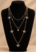 Laagjes Ketting Stainless Steel Goud & Zilver | 3 Laagse Ketting met Vlinders