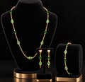 Emerald Crystal Sieradenset Goudkleurig | Ketting, Armband & Oorbellen