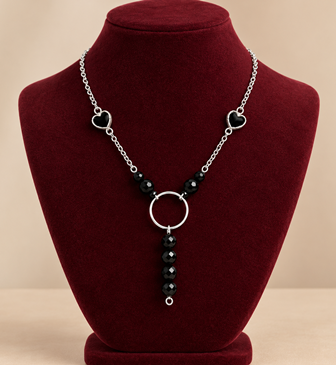 HandgHandgemaakte ketting – Lapis Lazuli – RVS Witgoud Plated – Luxe Boutique‑stijlemaakte ketting – Lapis Lazuli – RVS – Luxe Boutique‑stijl