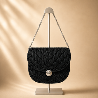 3‑in‑1 Satijnlook Zadel Tas – Polypropyleen Zwart.