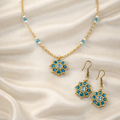 Ocean Pearl Blossom – Handgemaakte Ketting & Oorbellen Set