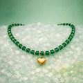 Emerald Royale – Crystal Square Beadwork Ketting