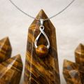 RVS Ketting met Tijgeroog Pendant
