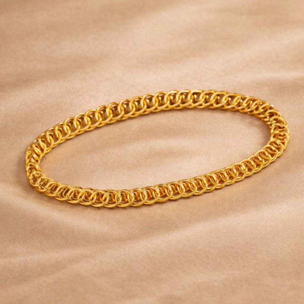Chainmail Damesarmband – RVS 18K Gold Plated (16 cm)