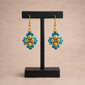 Miyuki Oorbellen Turquoise & Goud