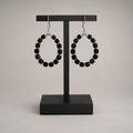 Midnight Shadow – Ronde Square Beadwork Oorbellen