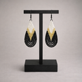 Miyuki Beadwork Oorbellen – Wit, Goud & Zwart