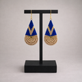 Beadwork Oorbellen met Miyuki Beads – Blauw & goudkleurig
