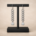 Chainmail Oorhangers – Witgoud Plated met Cubic Zirconia