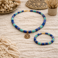 Zomerse Katsuki Set – Blauw/Turquoise – Ketting & Armband – Handgemaakt