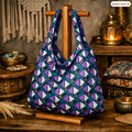 Nonchalante Boho Schoudertas – Geometric Cotton Purple