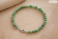 Dames Armband Jade 4 mm Bead – RVS Sluiting Witgoud Plated.