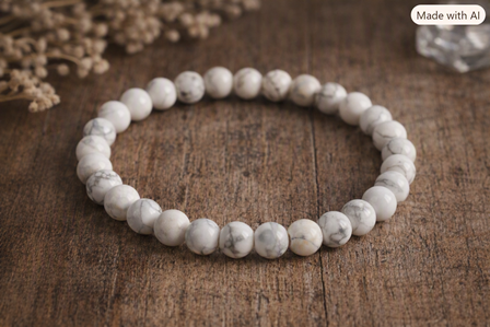Magnesite Harmony – Handgemaakte Dames Armband van Natuurlijke Steen