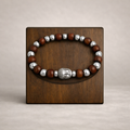 Heren Armband – Houten Kralen & RVS Boeddha – Handgemaakt