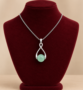 Jade Serenity Pendant – RVS Ketting met Jade Hanger