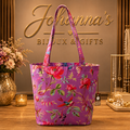 Floral Purple Canvas Shopper