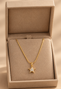 Ster Ketting Stainless Steel 18K Gold Plated met Zirkonia
