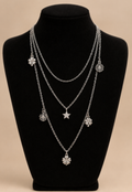 Laagjes Ketting Stainless Steel | 3 Laagse Ketting met Bedels Zilverkleurig