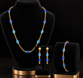 Ocean Crystal Sieradenset Goudkleurig | Ketting, Armband & Oorbellen