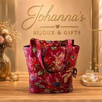 Floral Red Canvas Shopper