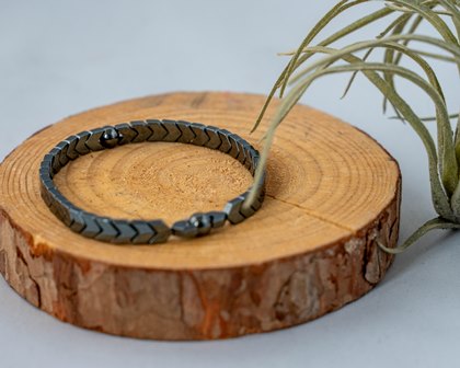 Heren Armband – Hematiet Arrow Steel – Handgemaakt