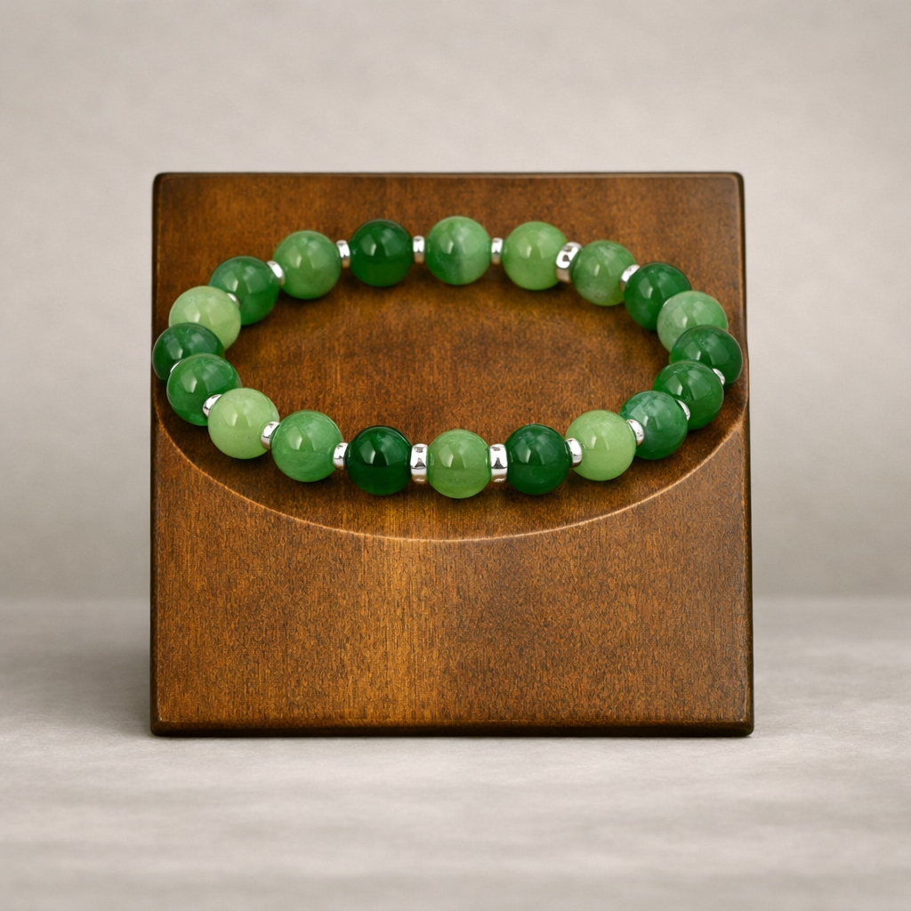 Heren Armband – Jade & RVS – Handgemaakt