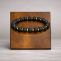 Heren Armband – Lavasteen & RVS Accenten – Handgemaakt
