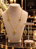 Turquoise Bloom Luxe Set – Ketting & Oorbellen.