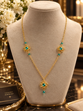 Turquoise Bloom Luxe Ketting – Handgemaakt met turquoise stenen