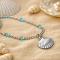 Summer Vibes – RVS Crystal Ketting met Schelp 45 cm